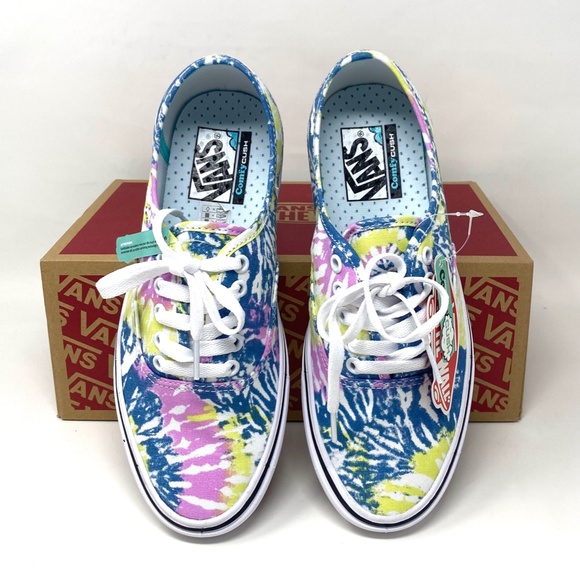 VANS Women's Size ComfyCush Authentic Tie-Dye Orchid Low Sneakers VN0A3WM749L - Picture 3 of 11
